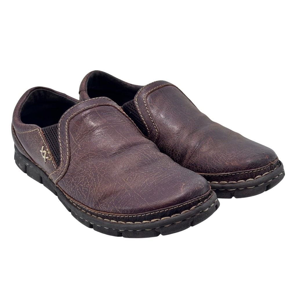 Born Sawyer Leather Slip On Loafers Brown Casual Comfort Walking Shoes Men's 9.5